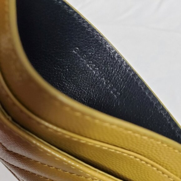 Auth Saint Laurent YSL Monogram Quilted Card Holder Yellow - Picture 3 of 7